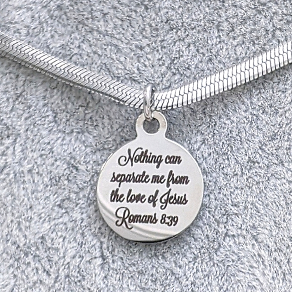 Christian Bible Verse Scripture Thick Herringbone Necklace